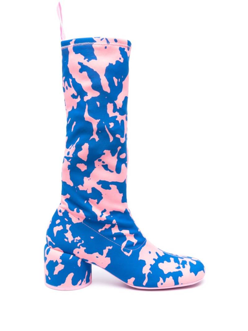 Camper Niki 65mm paint-splatter boots - Blue von Camper