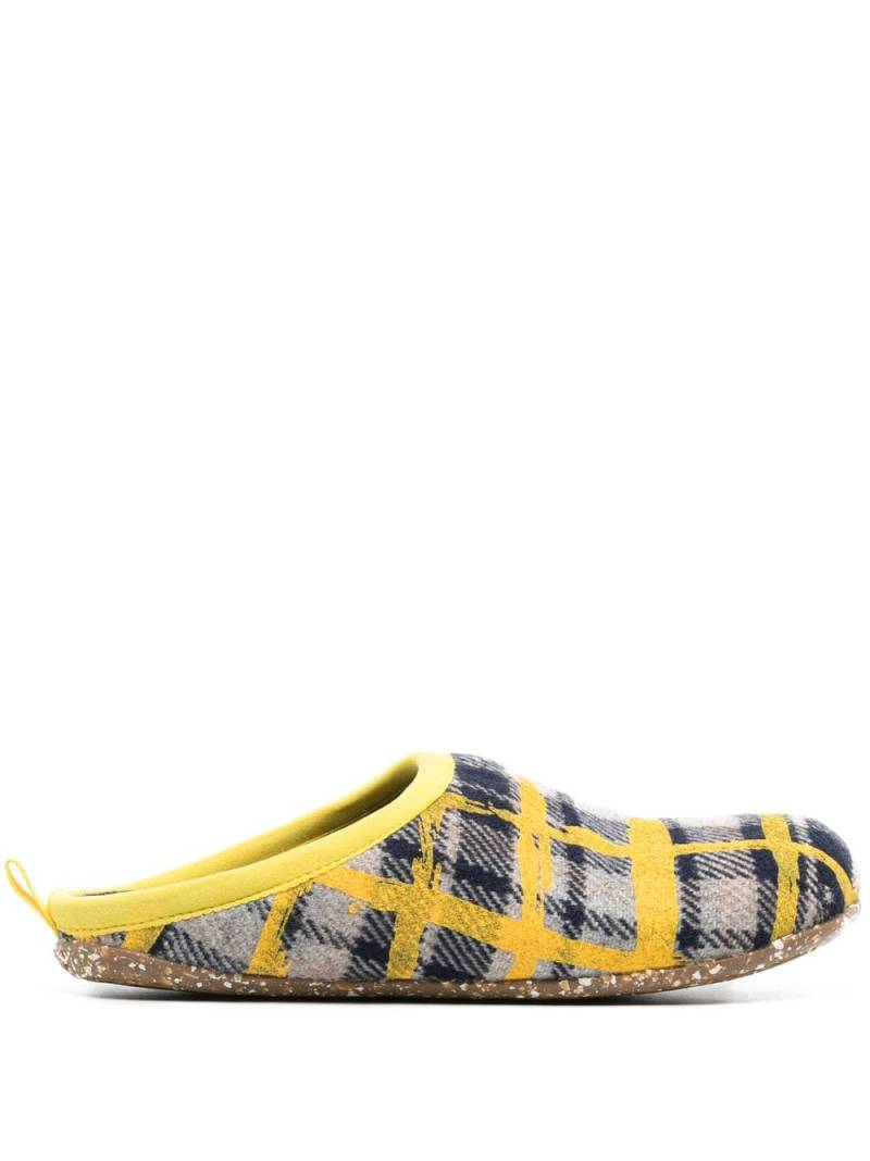 Camper Wabi grid-pattern wool slippers - Blue von Camper