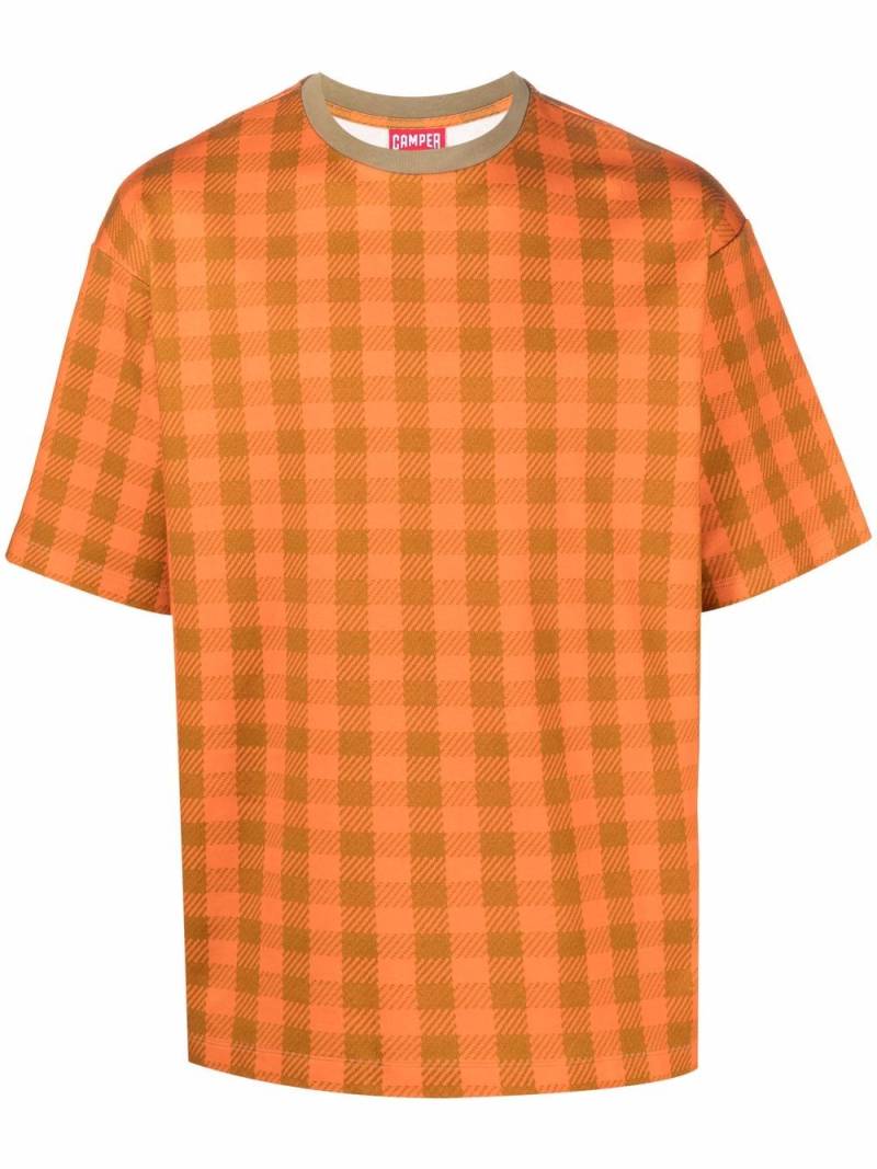 Camper check-print T-shirt - Orange von Camper