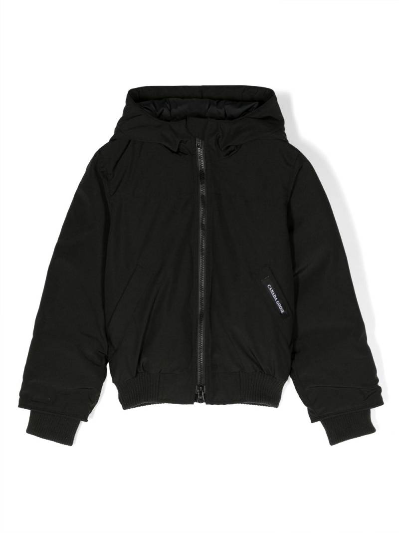 Canada Goose Kids Grizzly hooded bomber jacket - Black von Canada Goose Kids