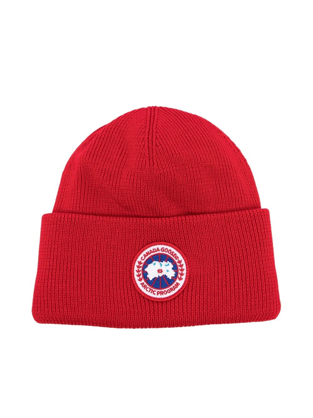 Canada Goose Kids logo-patch wool beanie - Red von Canada Goose Kids