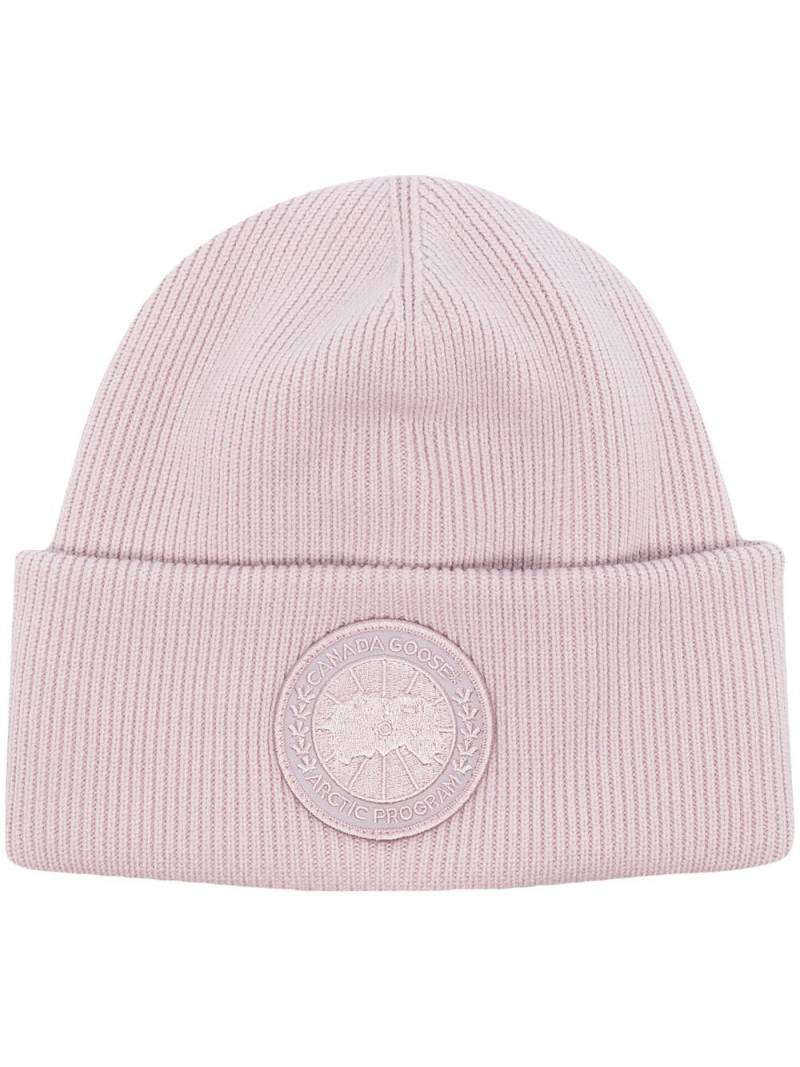 Canada Goose logo-patch cotton beanie - Pink von Canada Goose