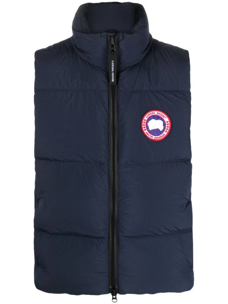 Canada Goose logo-patch padded gilet - Blue von Canada Goose