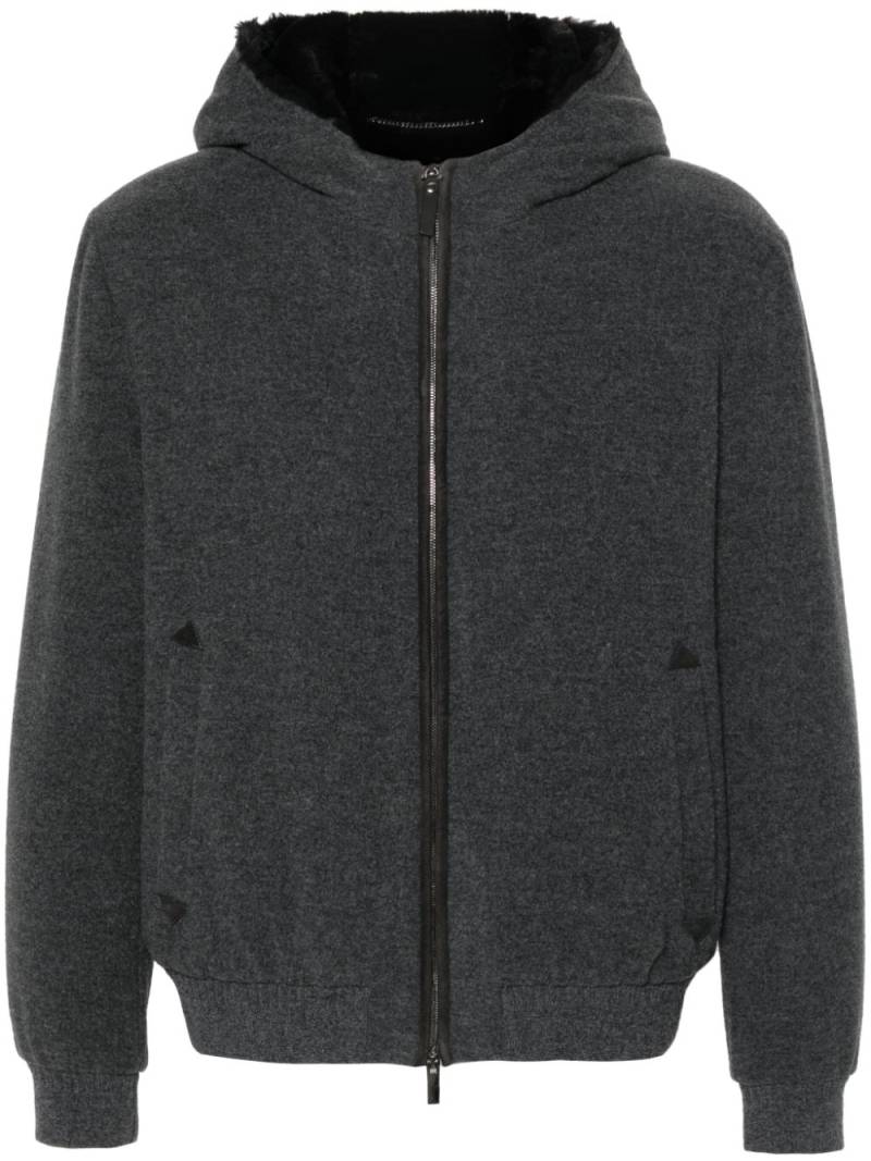 Canali brushed hooded jacket - Grey von Canali