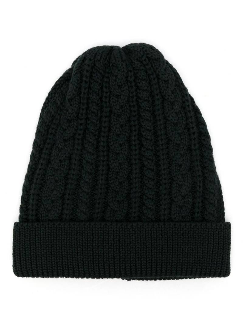 Canali cable-knit beanie hat - Green von Canali