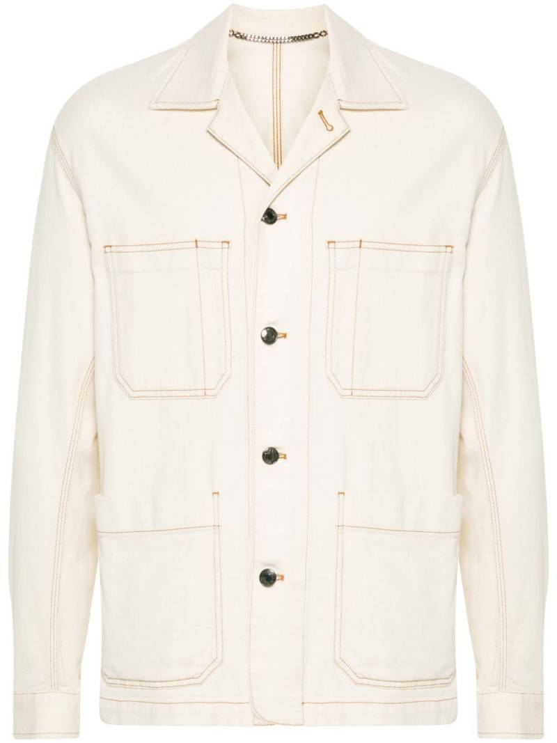 Canali camp-collar shirt jacket - Neutrals von Canali