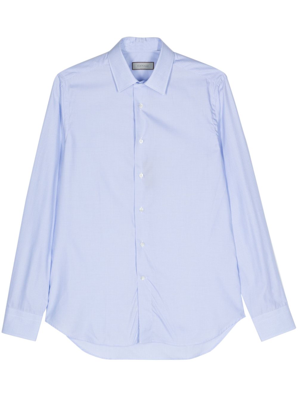 Canali check-pattern cotton shirt - Blue von Canali