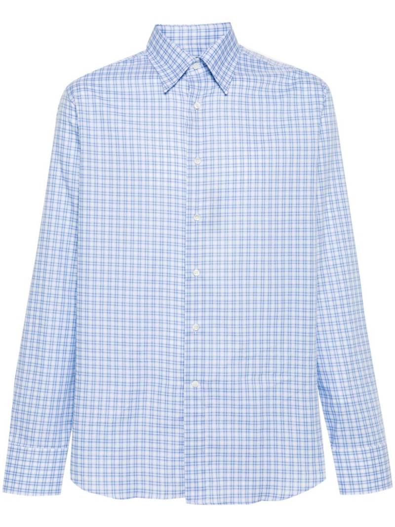 Canali check-pattern cotton shirt - Blue von Canali