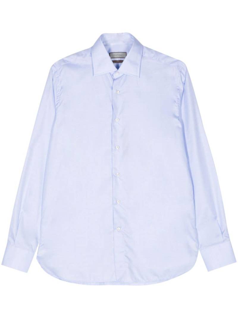 Canali check-pattern cotton shirt - Blue von Canali