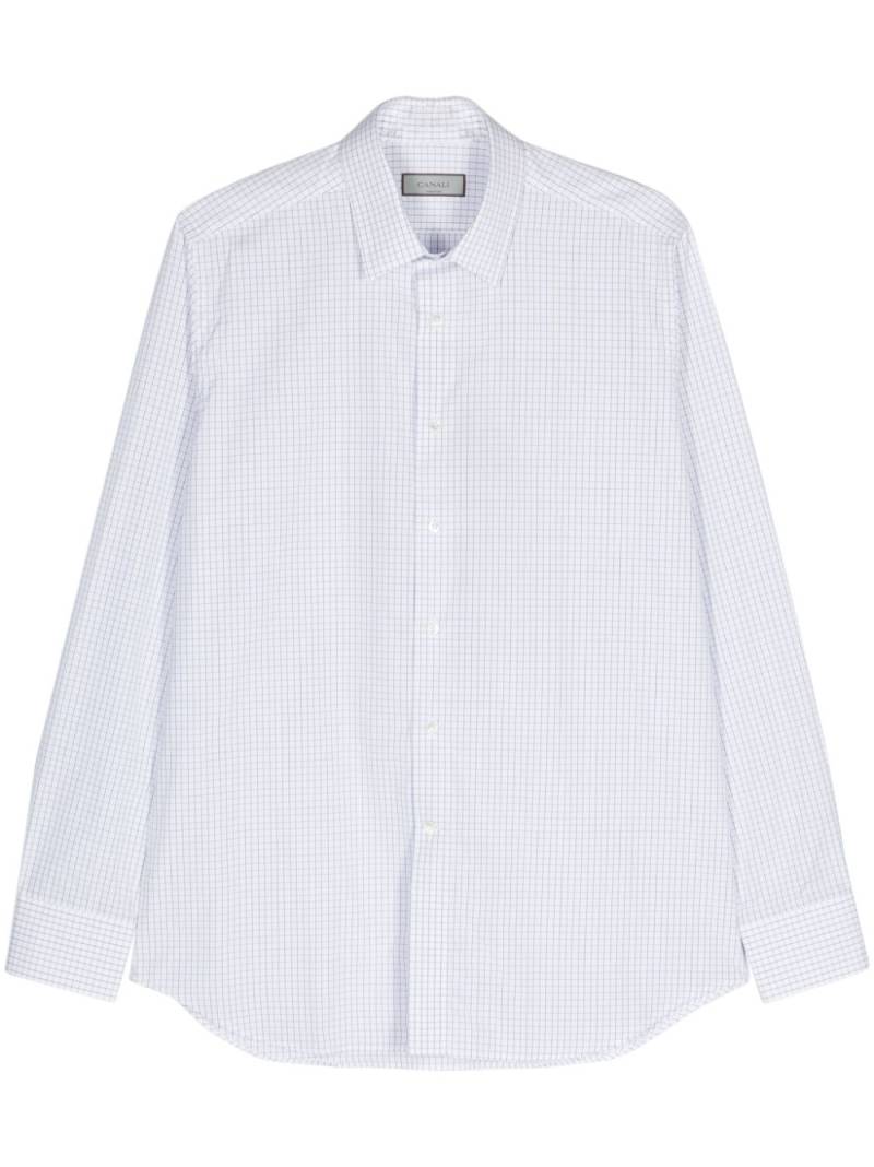 Canali check-pattern cotton shirt - Blue von Canali