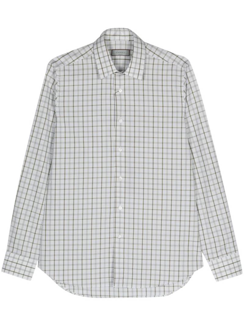 Canali check-pattern cotton shirt - Green von Canali