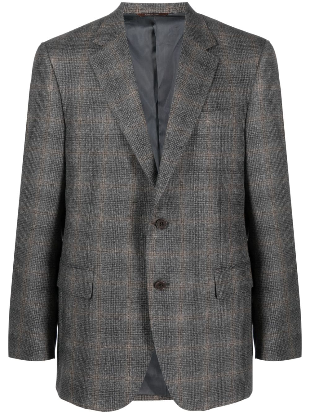 Canali check-pattern notched-lapels blazer - Grey von Canali