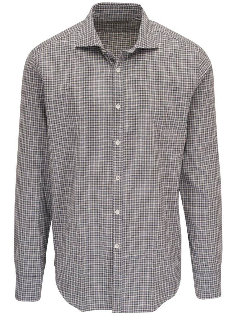 Canali check-print cotton shirt - Grey von Canali