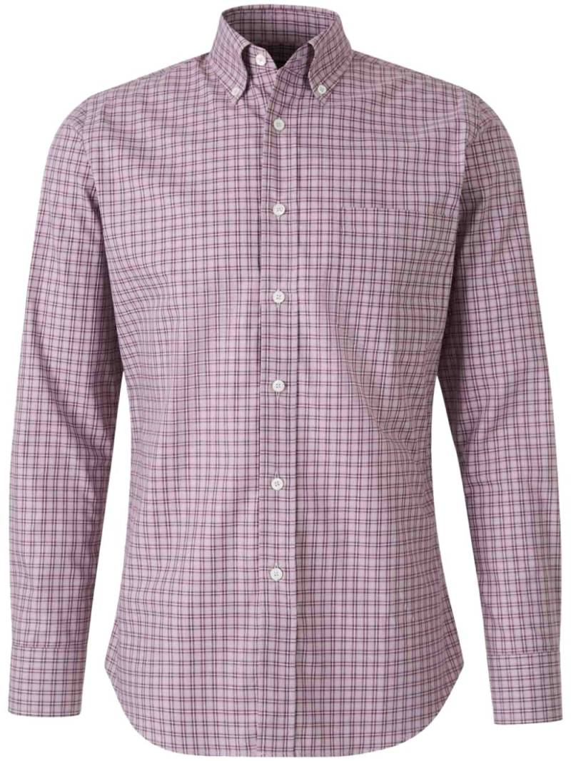 Canali check-print shirt - Pink von Canali