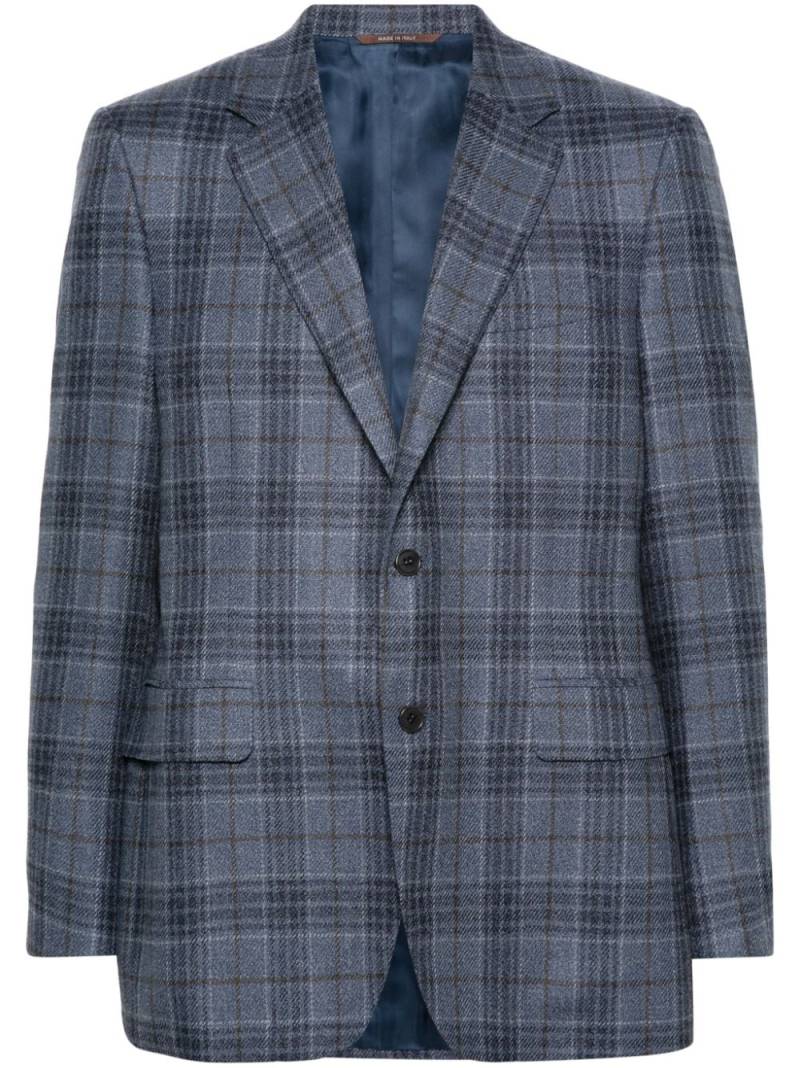 Canali checked single-breasted blazer - Blue von Canali