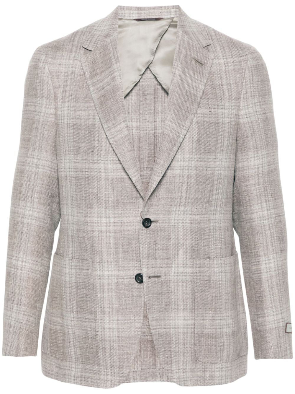 Canali checked single-breasted blazer - Neutrals von Canali