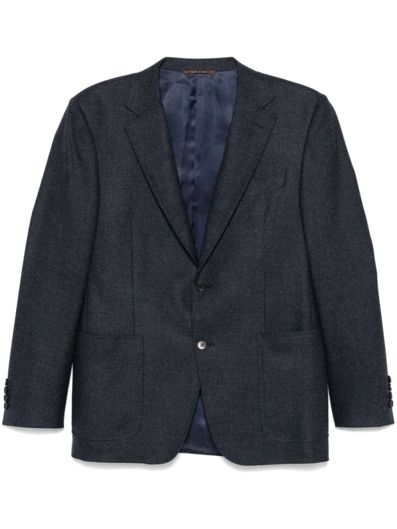 Canali chevron-knit blazer - Blue von Canali