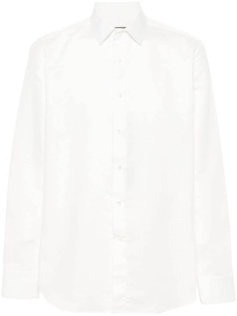 Canali classic-collar twill shirt - White von Canali