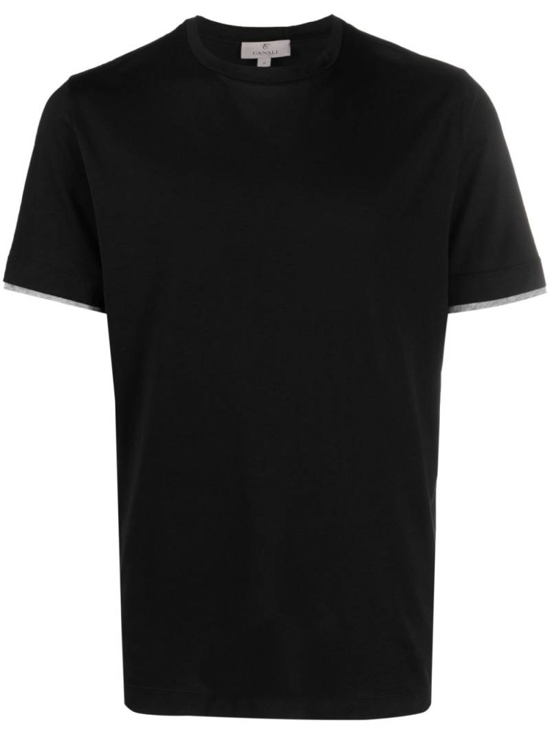 Canali crew-neck cotton T-shirt - Black von Canali