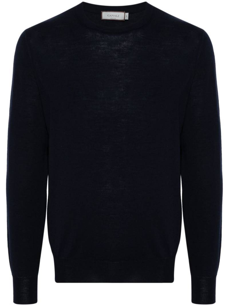 Canali crew-neck merino jumper - Blue von Canali