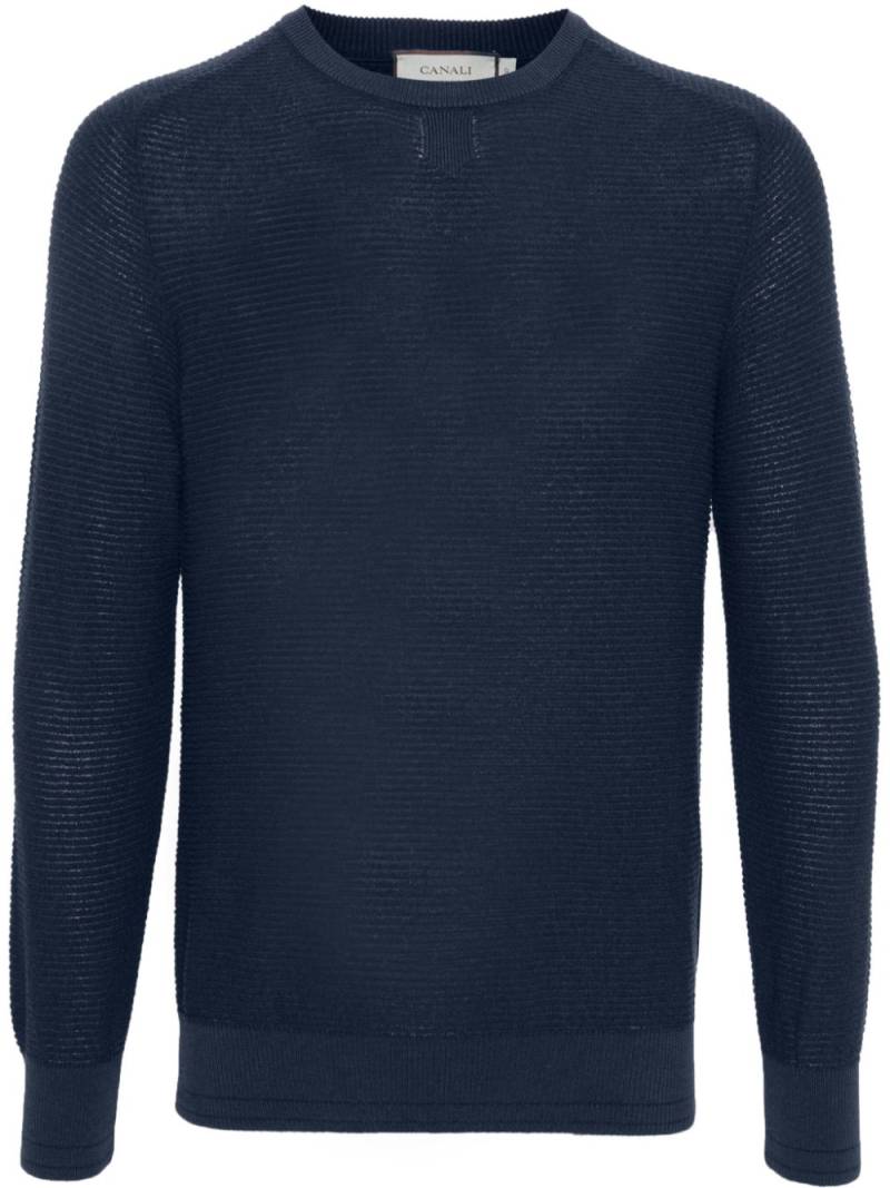 Canali crew-neck ribbed jumper - Blue von Canali