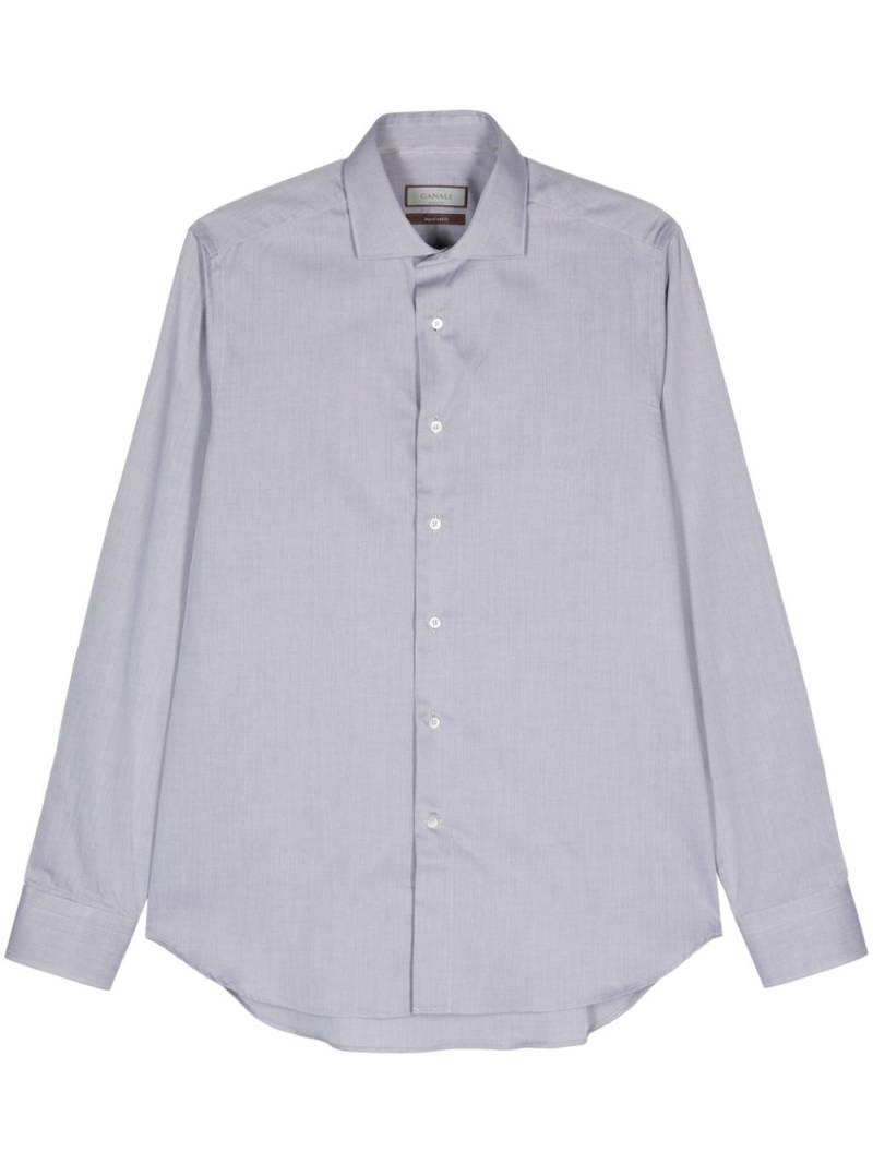 Canali cutaway-collar cotton shirt - Grey von Canali