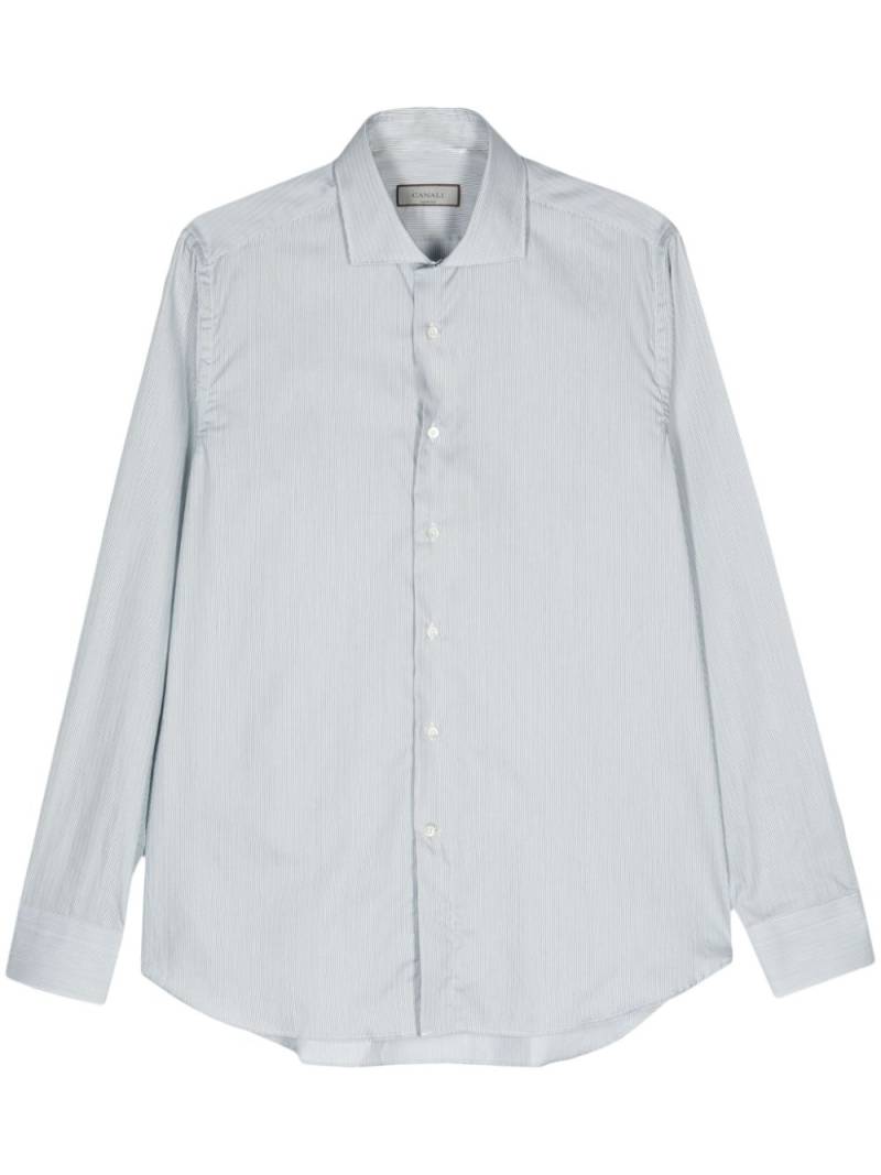 Canali cutaway-collar striped shirt - Green von Canali