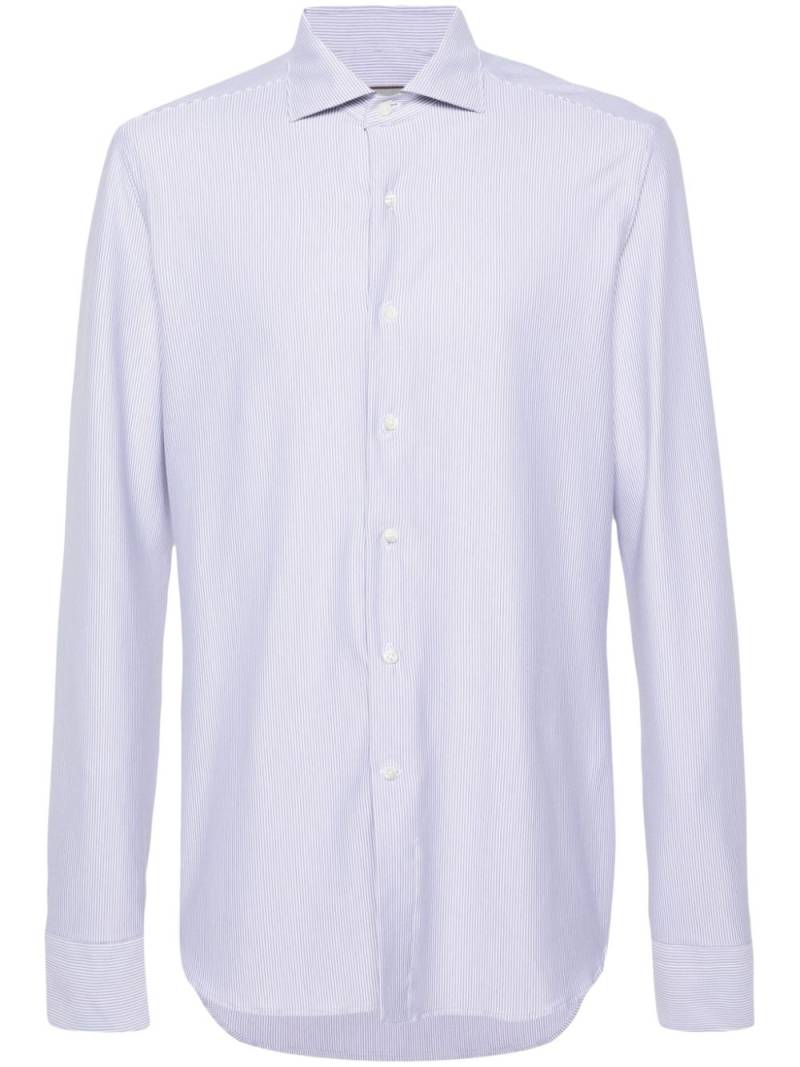 Canali cutaway-collar striped shirt - Purple von Canali