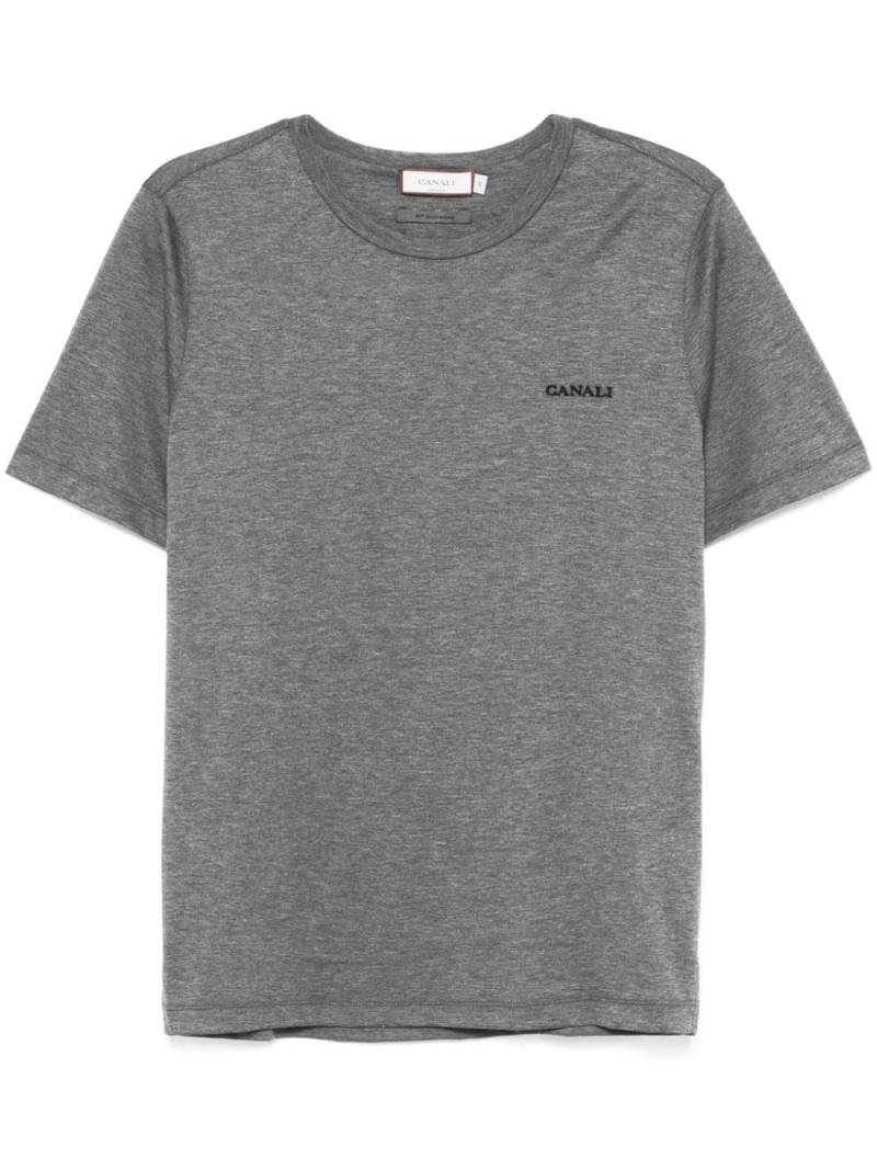 Canali embroidered-logo T-shirt - Grey von Canali