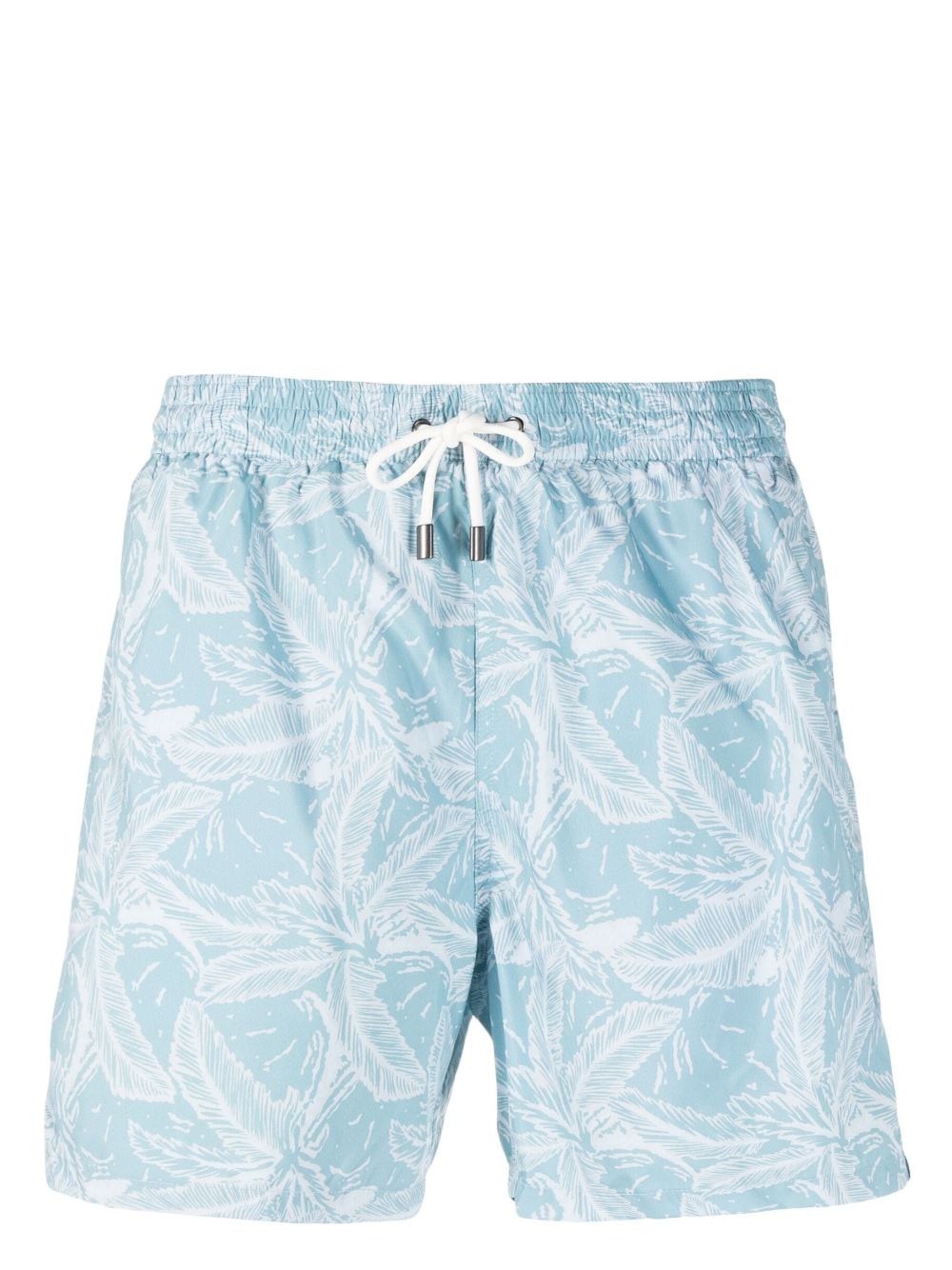 Canali feather-print swim shorts - Blue von Canali