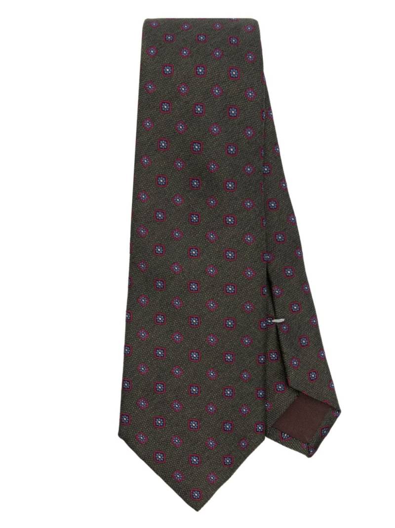 Canali floral pattern-jacquard tie - Green von Canali