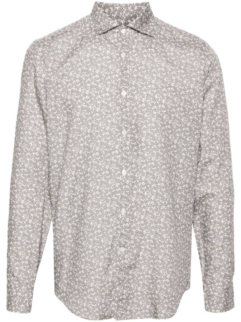 Canali floral-print poplin shirt - White von Canali