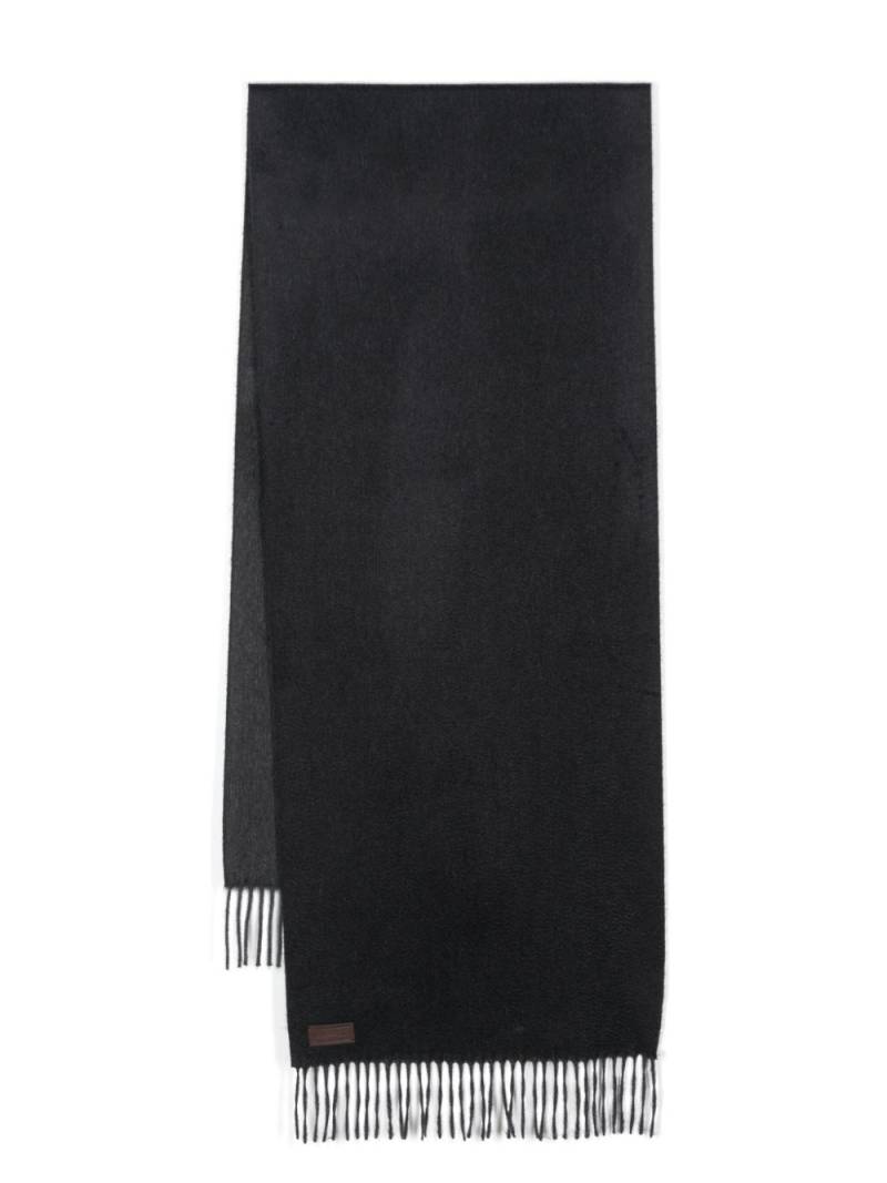 Canali fringe-detail scarf - Blue von Canali