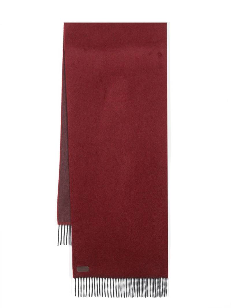 Canali fringe-detail scarf - Red von Canali