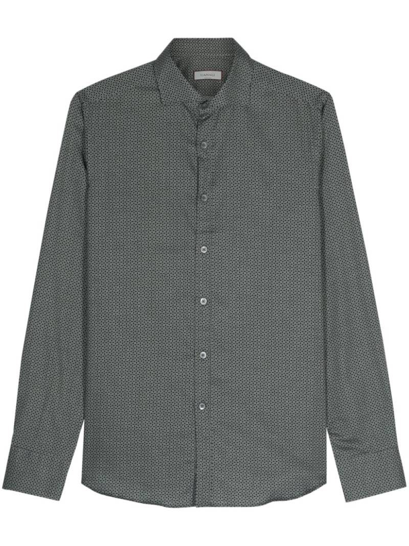 Canali geometric-pattern cotton shirt - Green von Canali