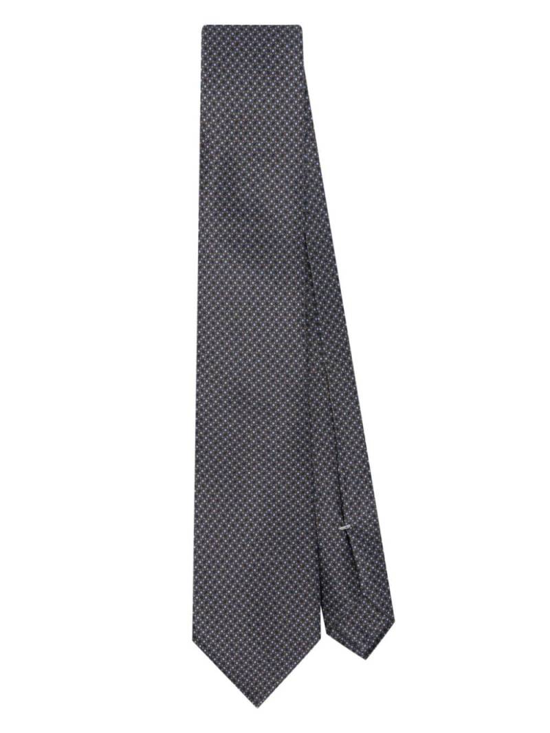 Canali geometric-pattern silk tie - Blue von Canali