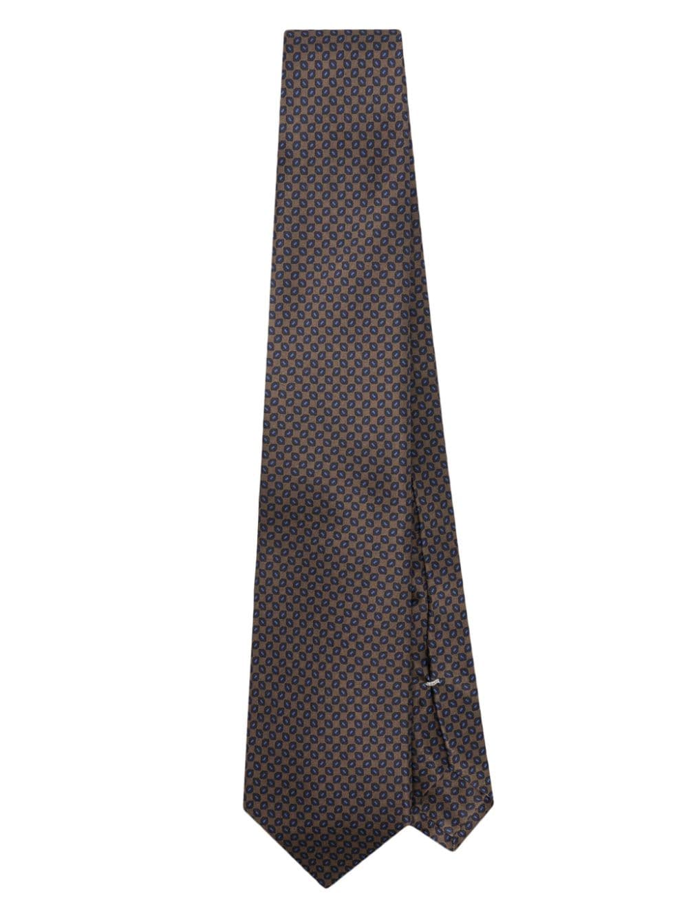 Canali geometric-pattern silk tie - Grey von Canali