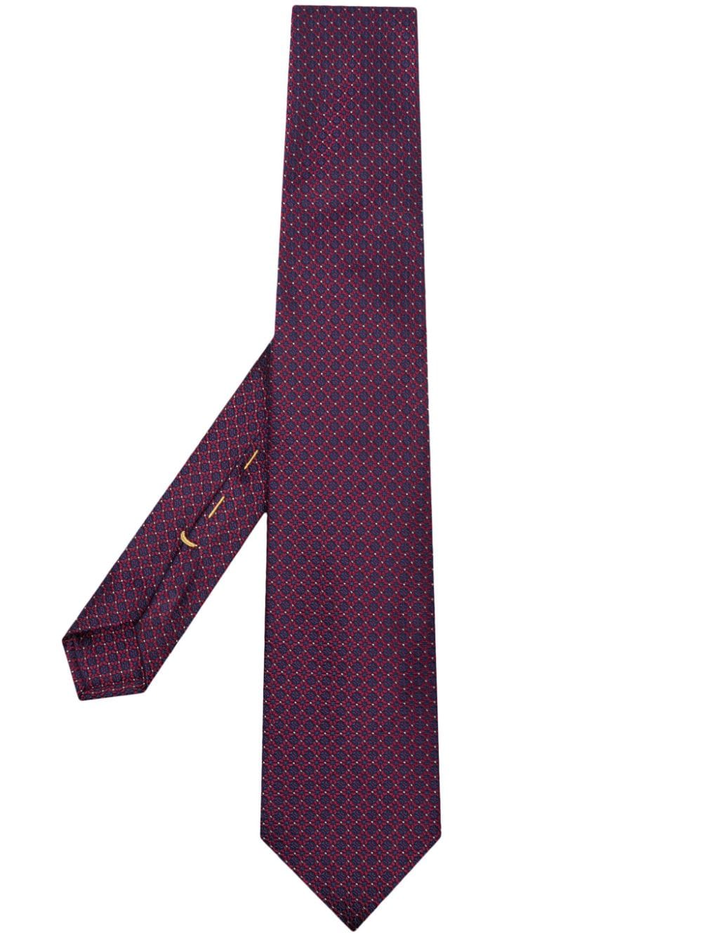 Canali geometric-patterned silk tie - Blue von Canali