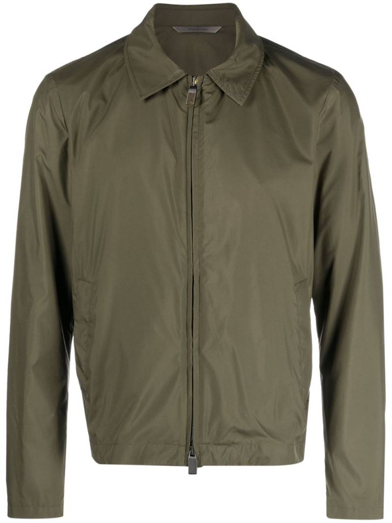 Canali goatskin zip-up shirt jacket - Green von Canali