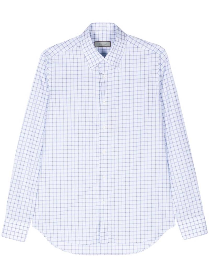 Canali grid-pattern cotton shirt - White von Canali