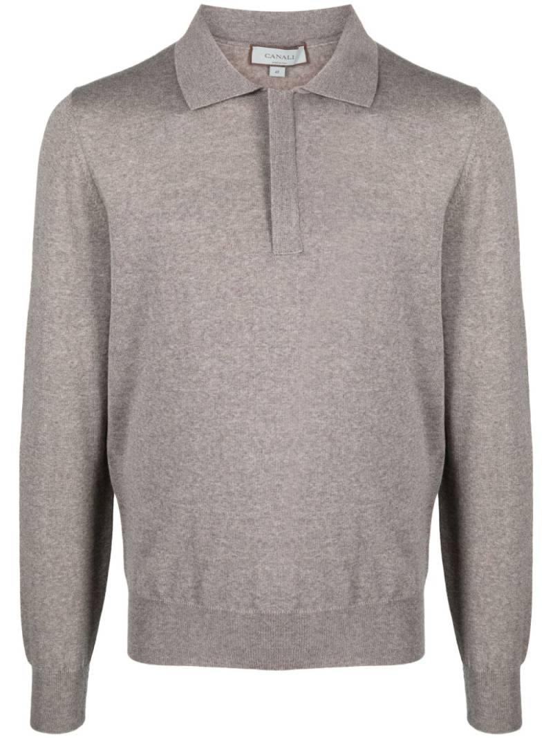 Canali half-zip merino wool polo shirt - Neutrals von Canali