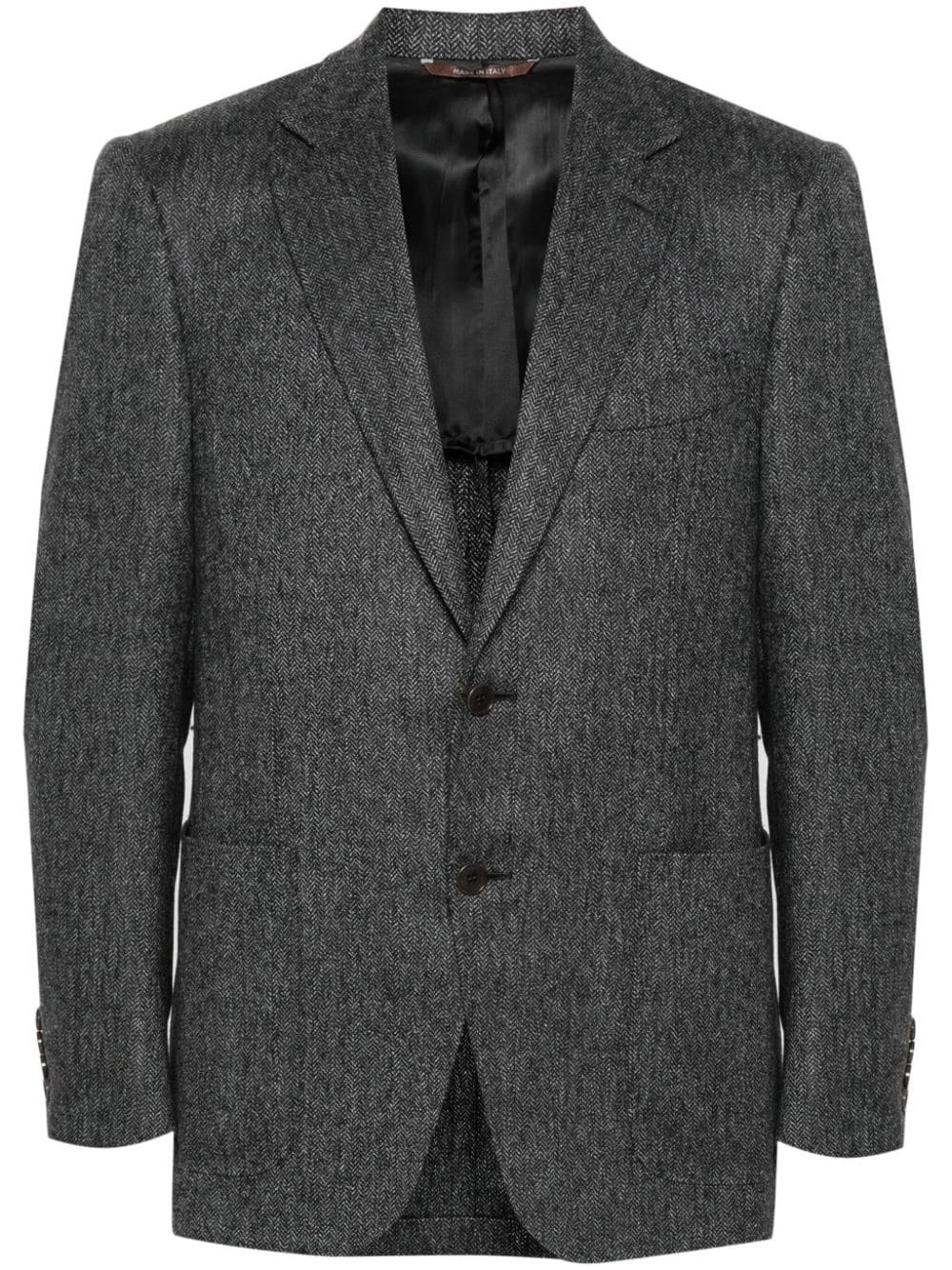 Canali herringbone-pattern blazer - Grey von Canali