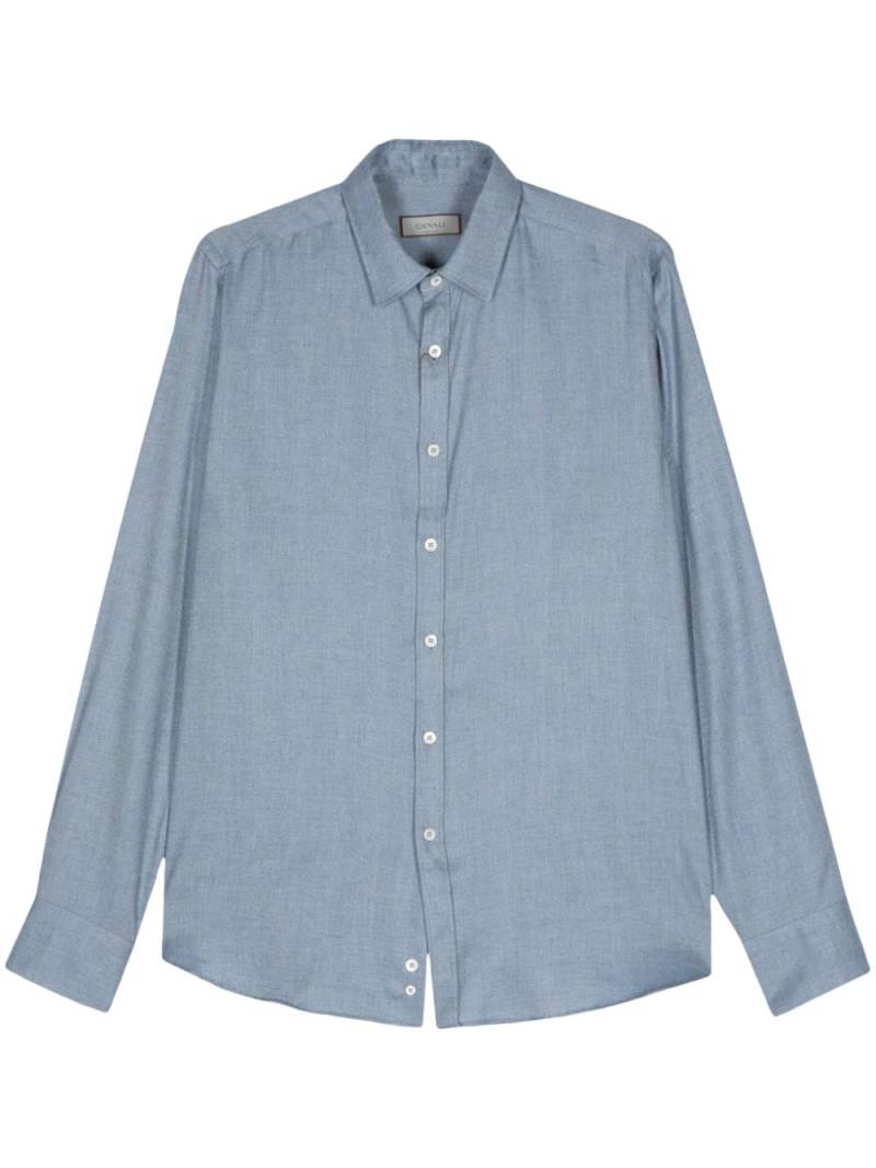 Canali herringbone-pattern shirt - Blue von Canali