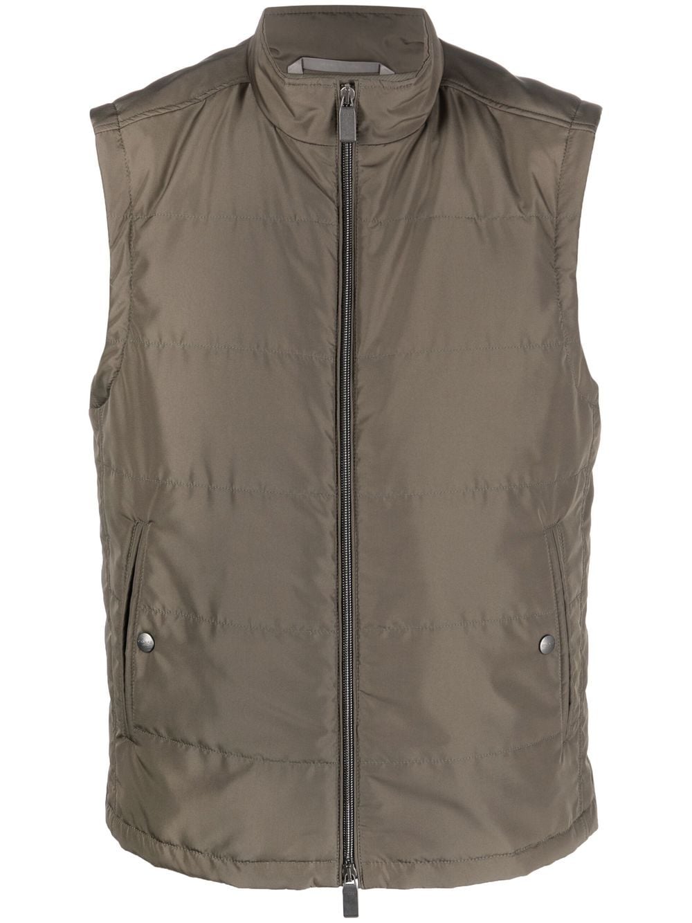 Canali high-neck zip-up gilet - Green von Canali