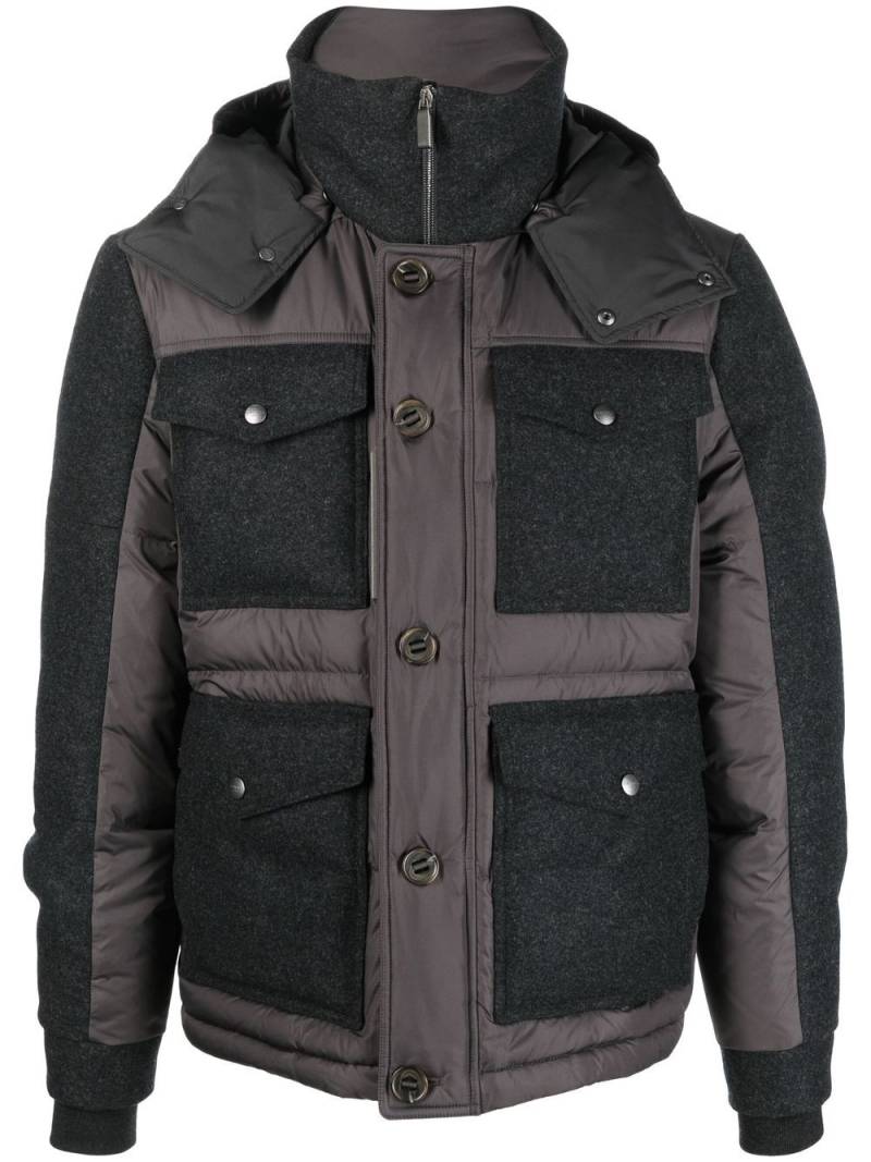 Canali hooded padded jacket - Grey von Canali