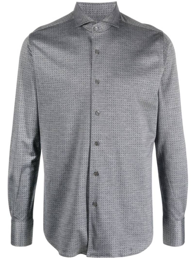 Canali jacquard cotton shirt - Grey von Canali