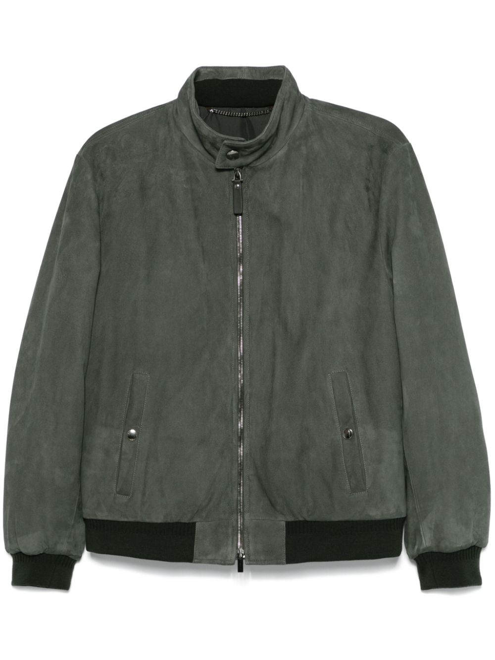 Canali leather bomber jacket - Grey von Canali