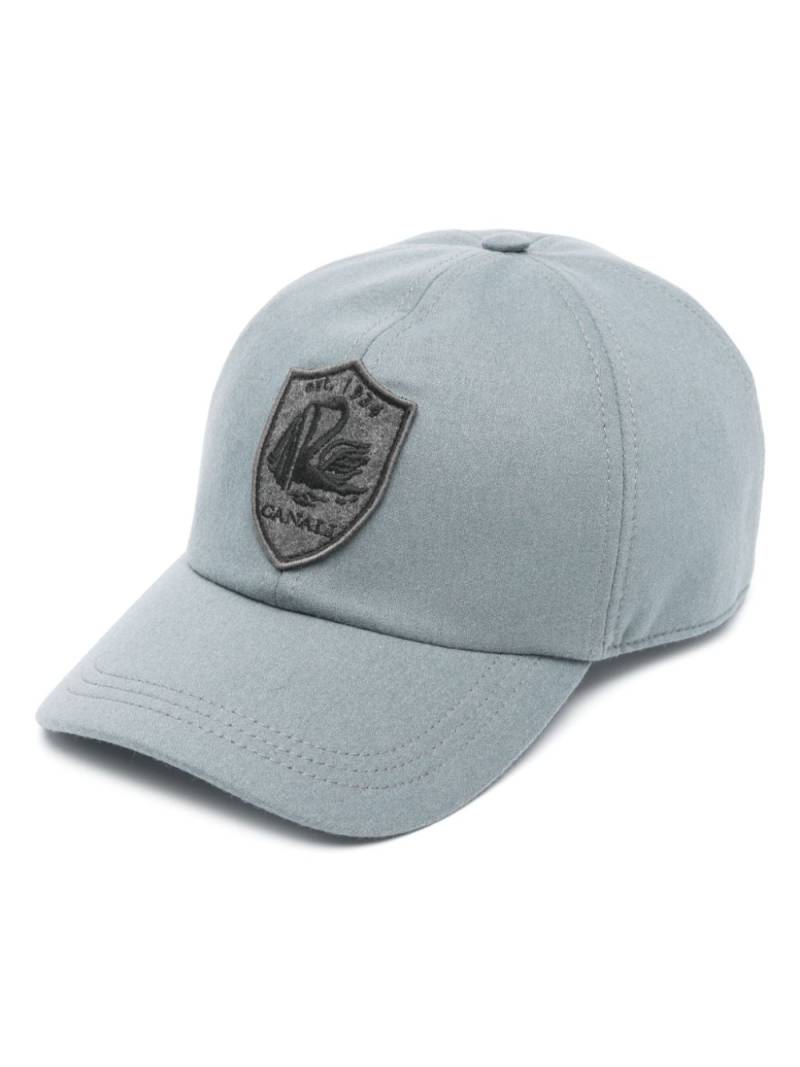 Canali logo-patch cap - Blue von Canali