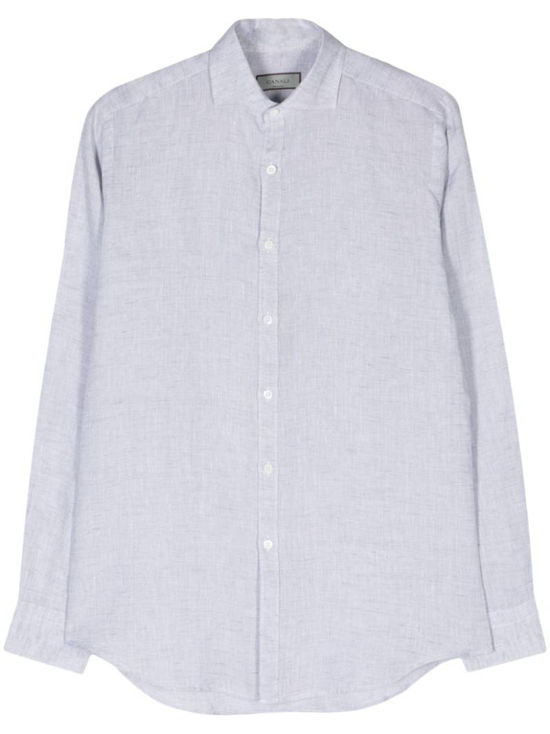 Canali long-sleeve linen shirt - Grey von Canali