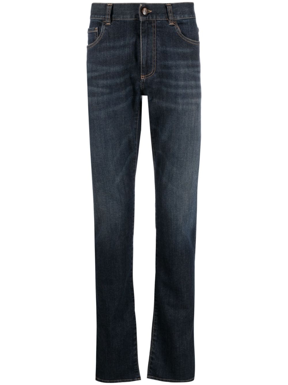 Canali low-rise straight-leg jeans - Blue von Canali